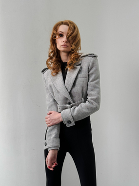 Ультра короткий жакет-пальто  вовна