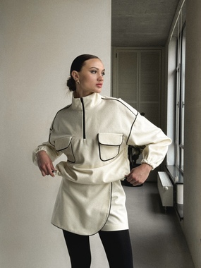 Костюм (світшот +шорти) колір молочний