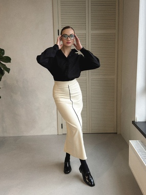 Спідниця максі 100% вовна. колір молочний